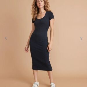Marine Layer Lexi Rib Short Sleeve Midi